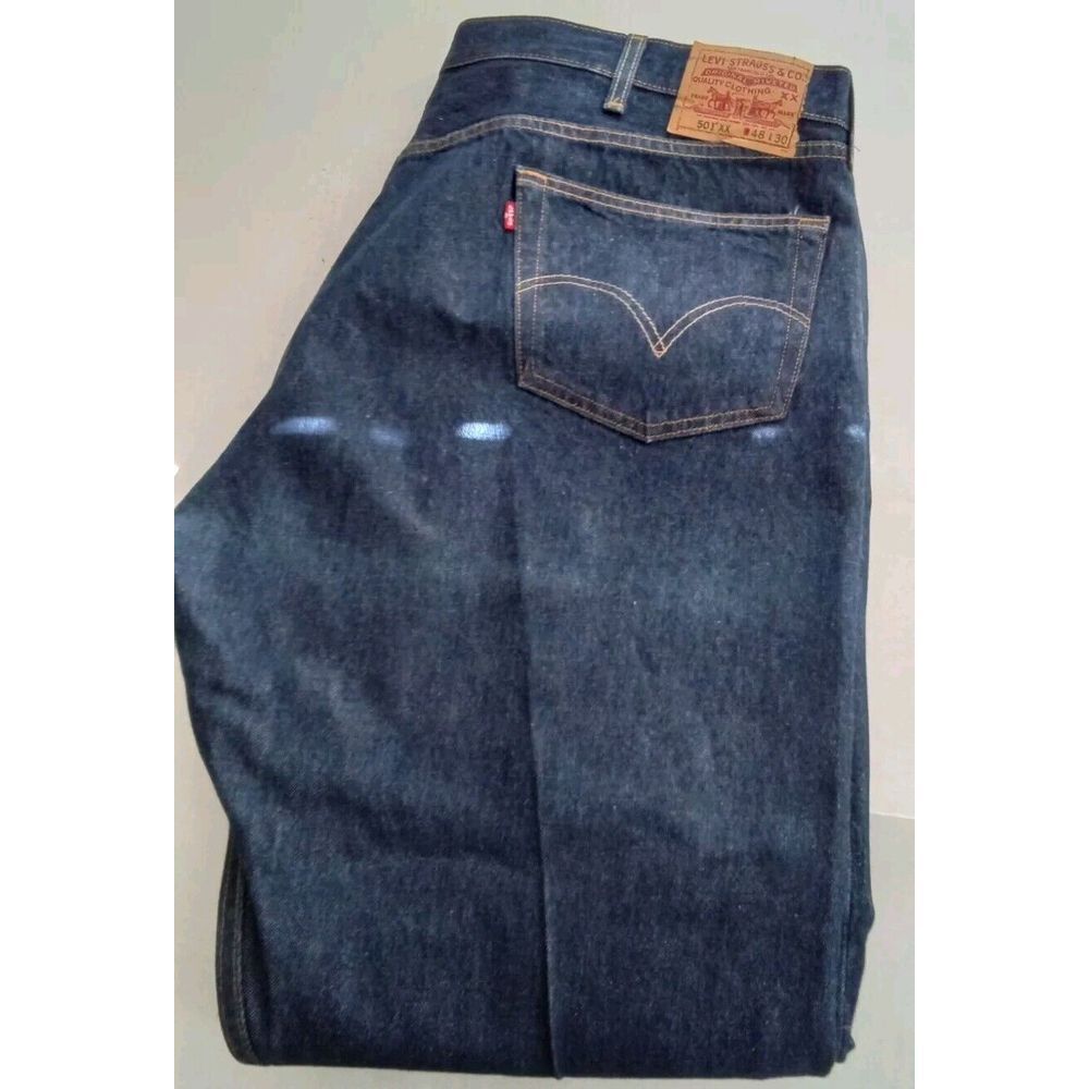Levi's 501 XX Classic Straight‎ Leg Dark Blue Denim Jeans W48 L30 - Picture 9 of 10